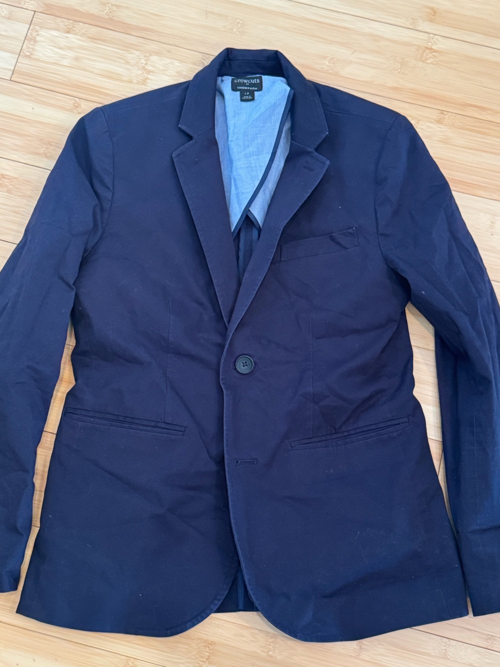 LIKE NEW! Crewcuts Navy Thompson Kids Cotton Stretch Blazer Sz 12